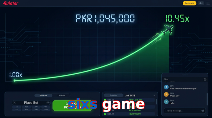 Main screen of Sixs Game aviator page for PK players