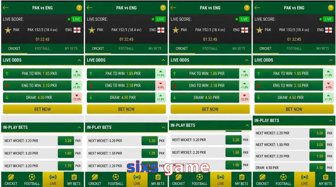 Game list for Sixs Game bet section